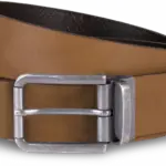 Riem van leer met onafgewerkte rand - 35 mm, cognac — productfoto 5