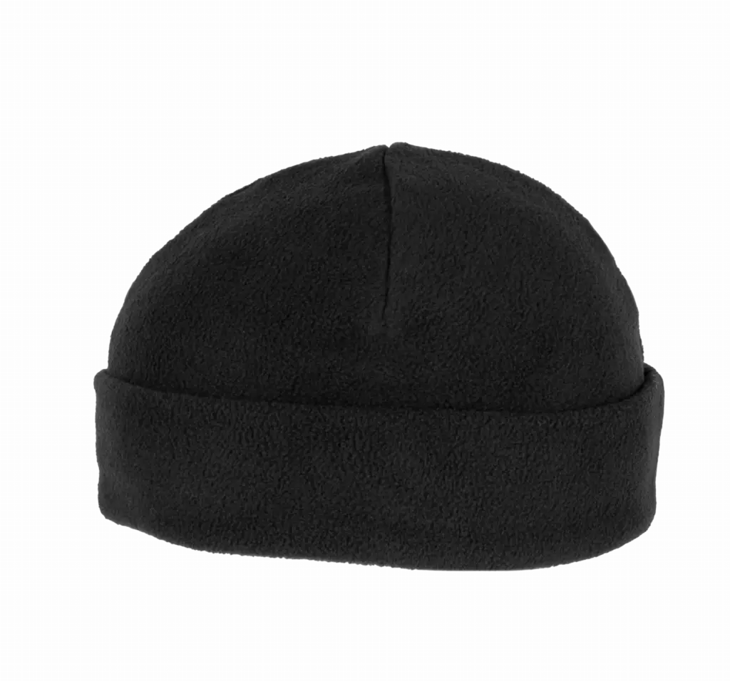 Gerecyclede fleecemuts met omslag, black — productfoto 5