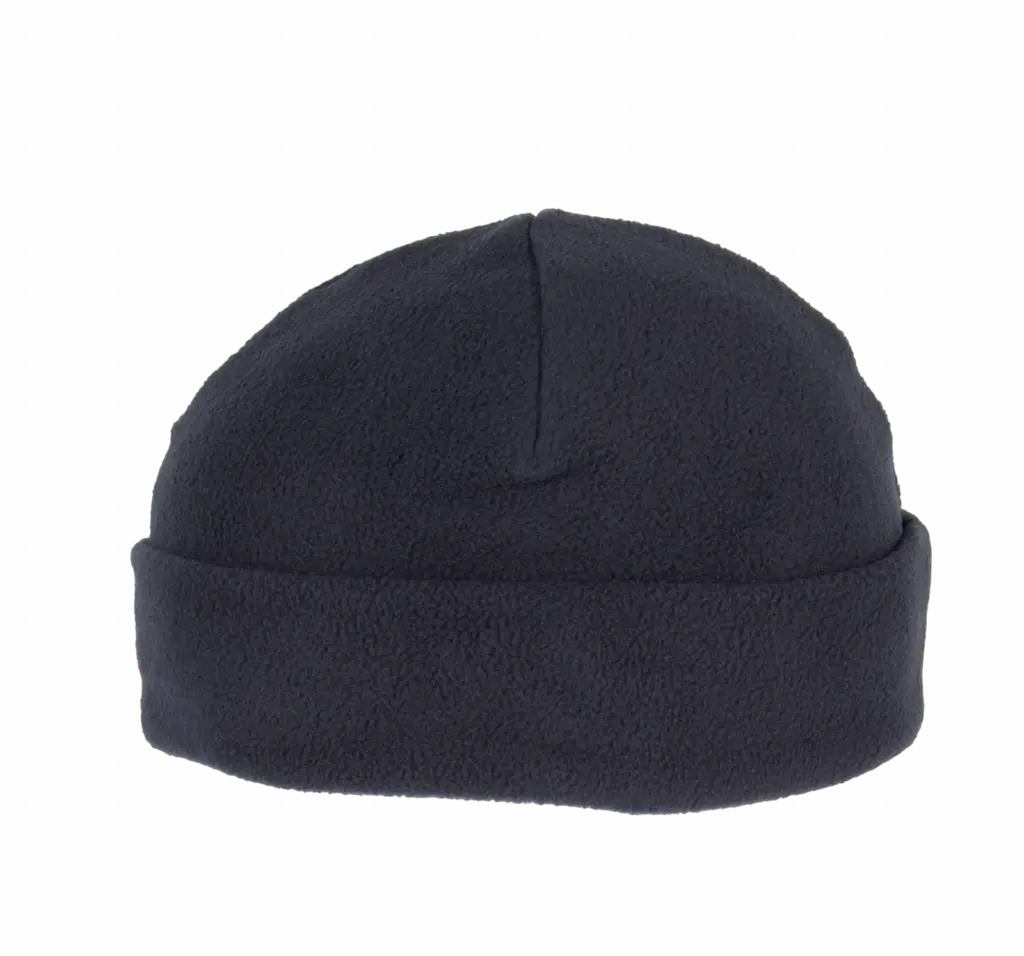 Gerecyclede fleecemuts met omslag, navy — productfoto 7