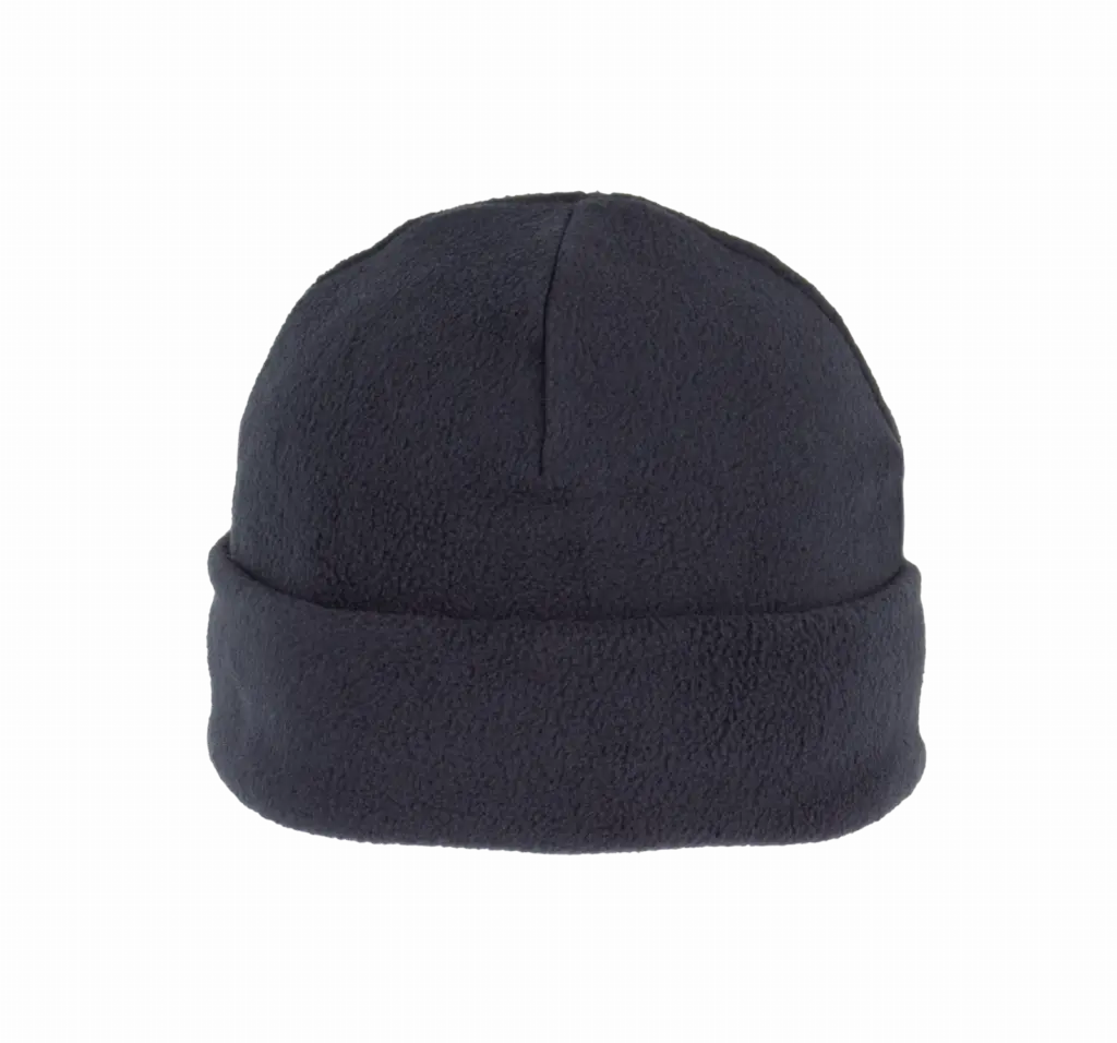 Gerecyclede fleecemuts met omslag, navy — productfoto 8