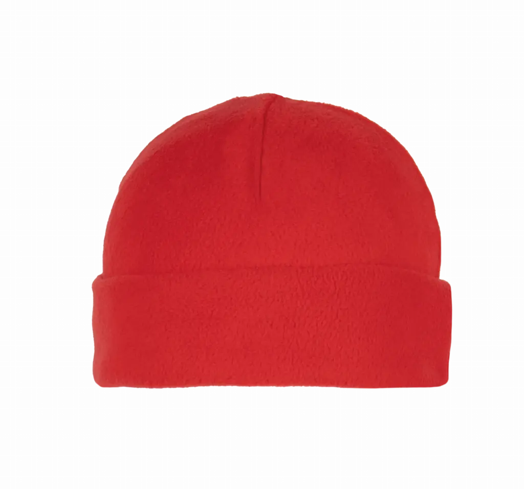 Gerecyclede fleecemuts met omslag, red — productfoto 9