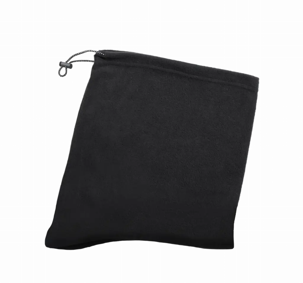 Gerecyclede fleece halswarmer, black — productfoto 1