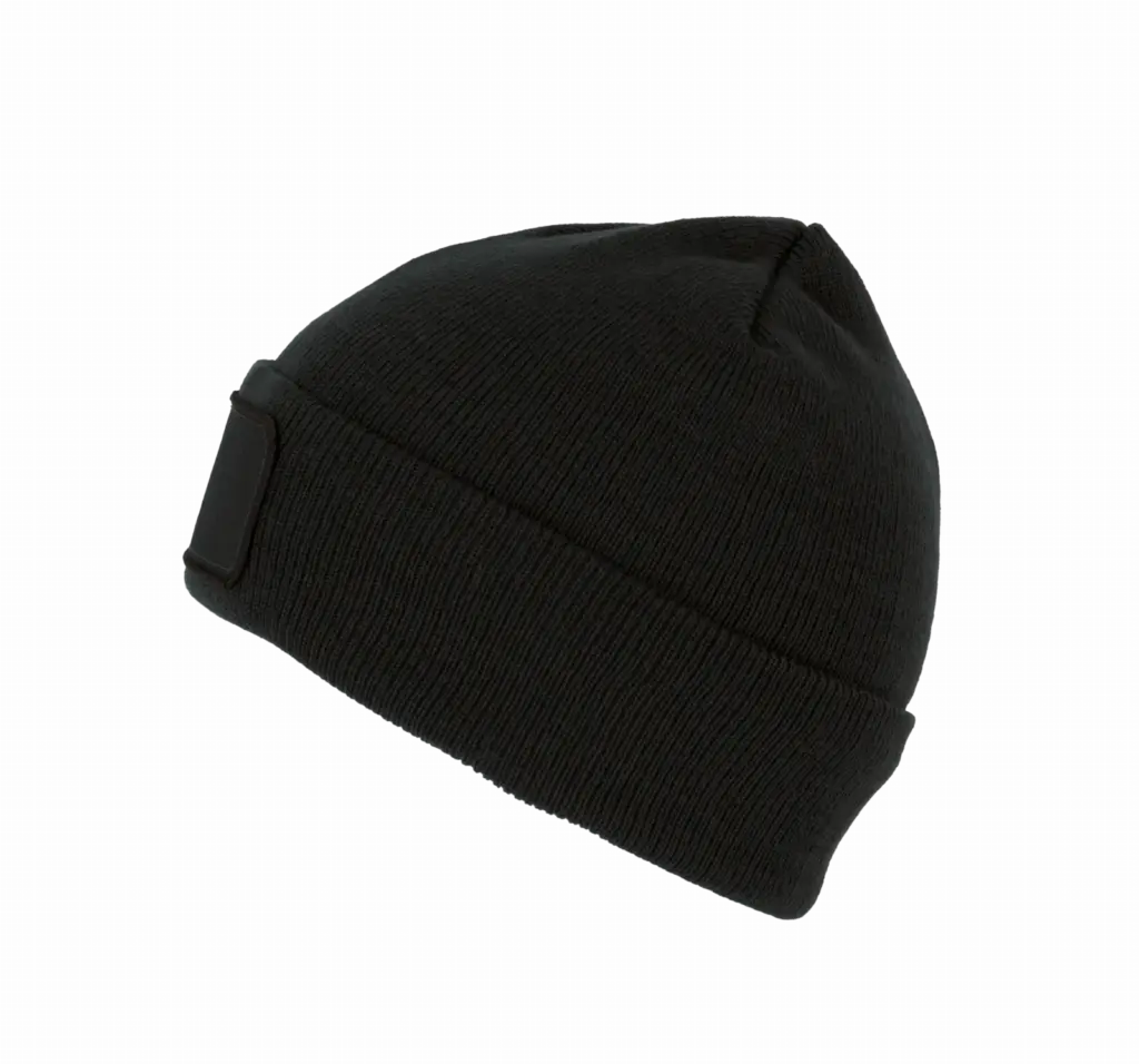 Gerecyclede muts met patch en Thinsulate™-voering, black — productfoto 5