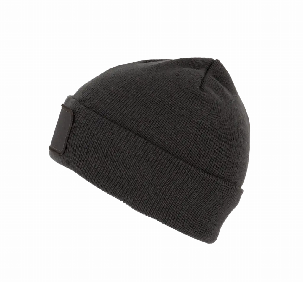 Gerecyclede muts met patch en Thinsulate™-voering, dark grey — productfoto 6