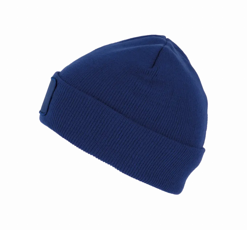 Gerecyclede muts met patch en Thinsulate™-voering, royal blue — productfoto 13