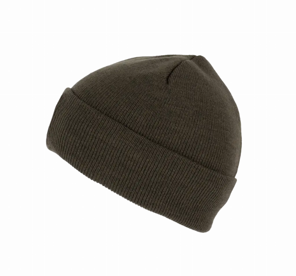PS_KP892-S_DARKKHAKI - Hidalgo Gerecyclede muts met gebreide omslag, dark khaki — productfoto 7