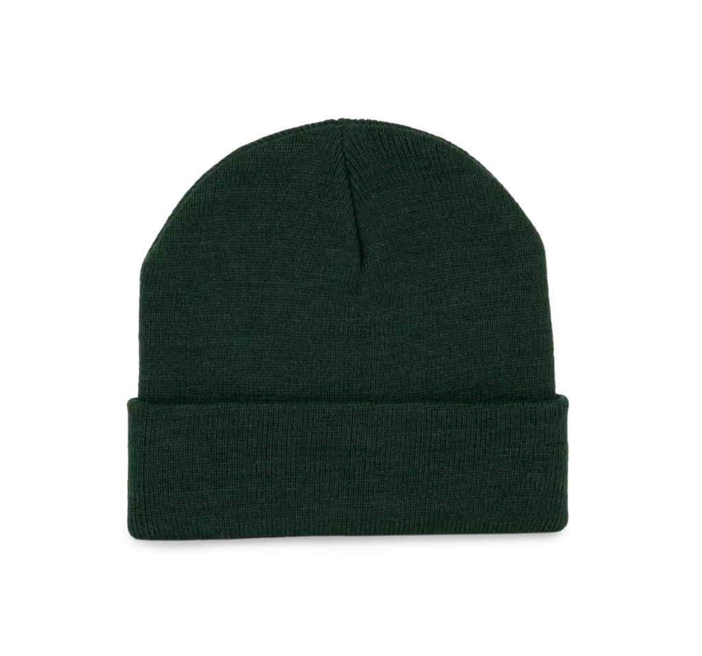 Gerecyclede muts met gebreide omslag, forest green — productfoto 9