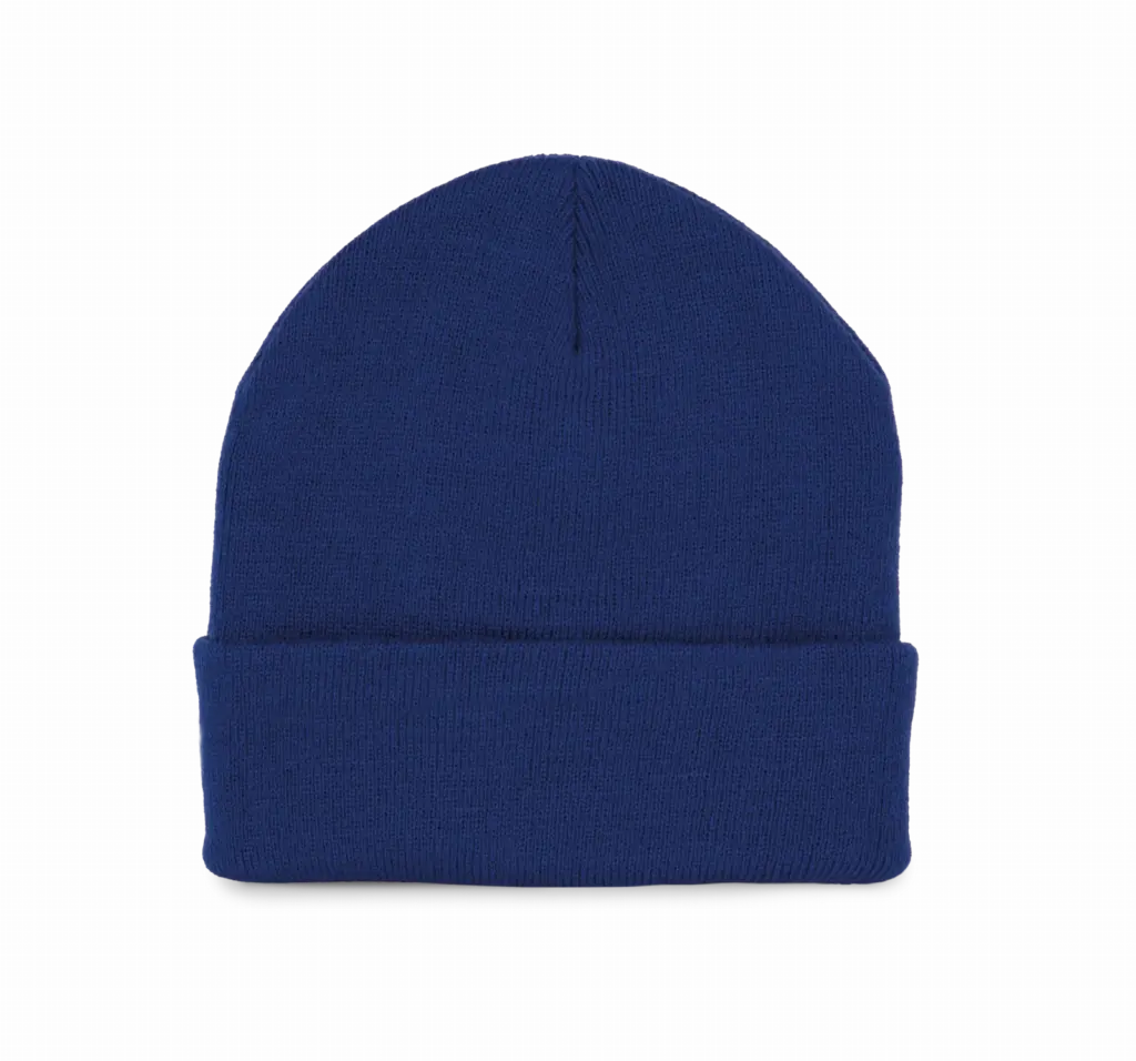 Gerecyclede muts met gebreide omslag, royal blue — productfoto 14