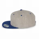 PS_KP910-S_HEATHERGREY-ROYALBLUE - Hidalgo-werbeartikel Flexfit pet met platte zonneklep - 6 panelen, heather grey / royal blue — productfoto 8