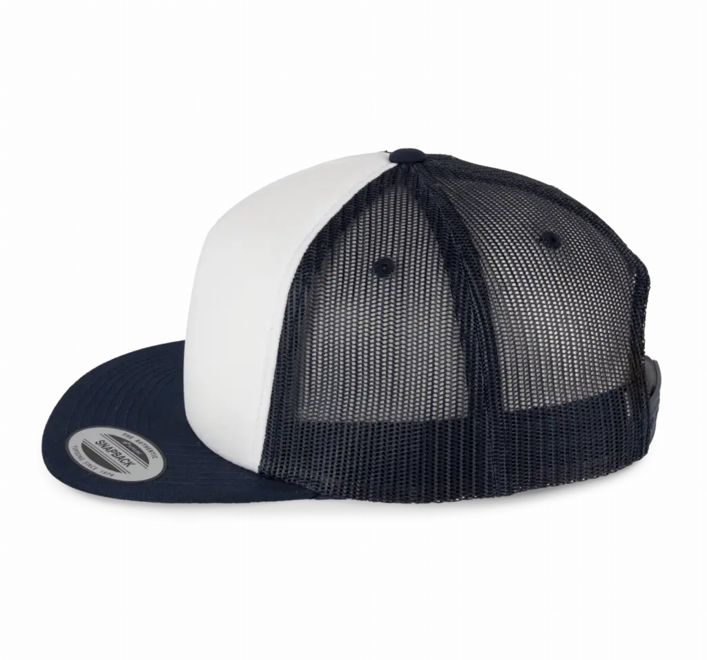 PS_KP911-S_NAVY-WHITE - Hidalgo-werbeartikel Klassieke Flexfit Truckerpet - 5 panelen — productfoto 7