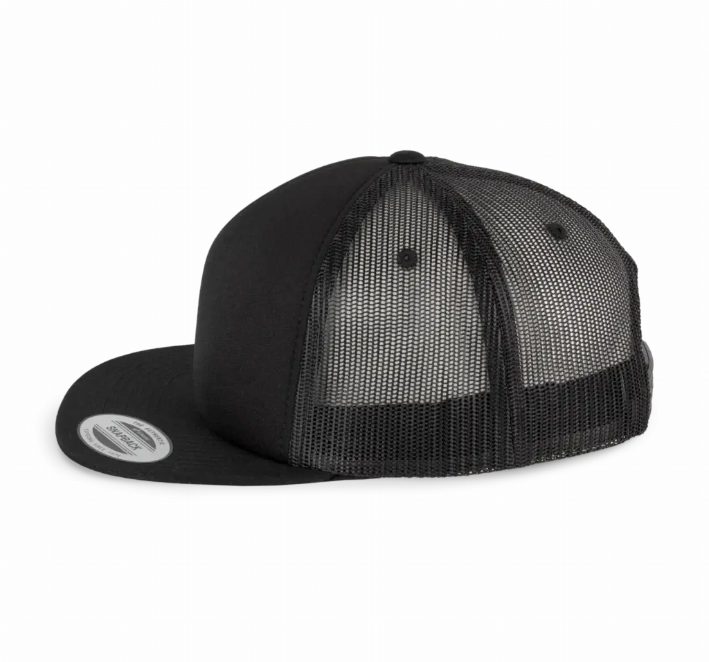 PS_KP911-S_BLACK - Hidalgo-werbeartikel Klassieke Flexfit Truckerpet - 5 panelen, black — productfoto 5