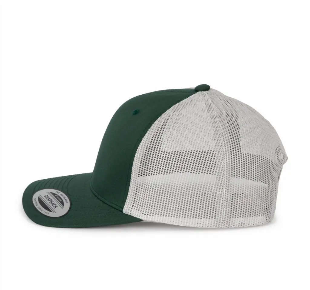 PS_KP912-S_FORESTGREEN-LIGHTGREY - Hidalgo-werbeartikel Flexfit Truckerpet retromodel - 6 panelen, forest green / light grey — productfoto 7