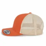 PS_KP912-S_RUSTICORANGE-BEIGE - Hidalgo-werbeartikel Flexfit Truckerpet retromodel - 6 panelen, rustic orange / beige — productfoto 11