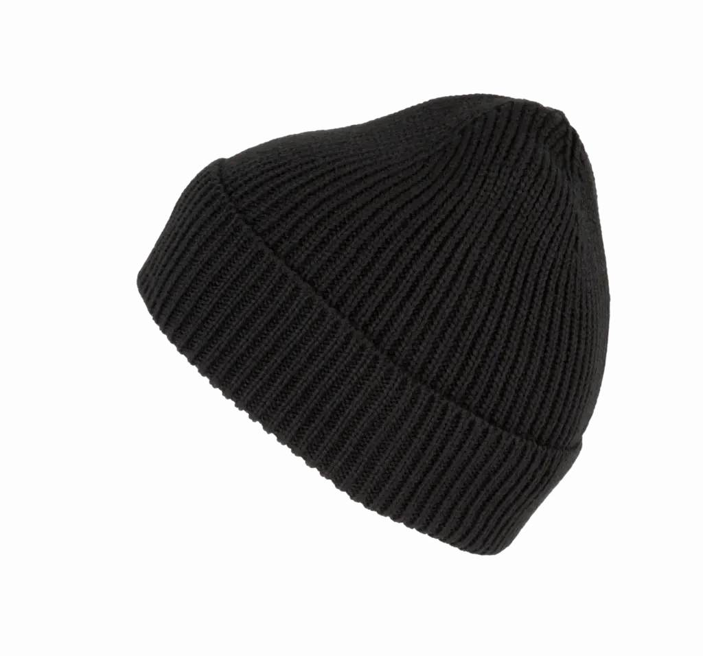 Geribde muts met omslag, black — productfoto 5