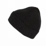 Geribde muts met omslag, black — productfoto 5