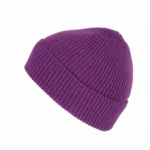 Geribde muts met omslag, mauve — productfoto 7