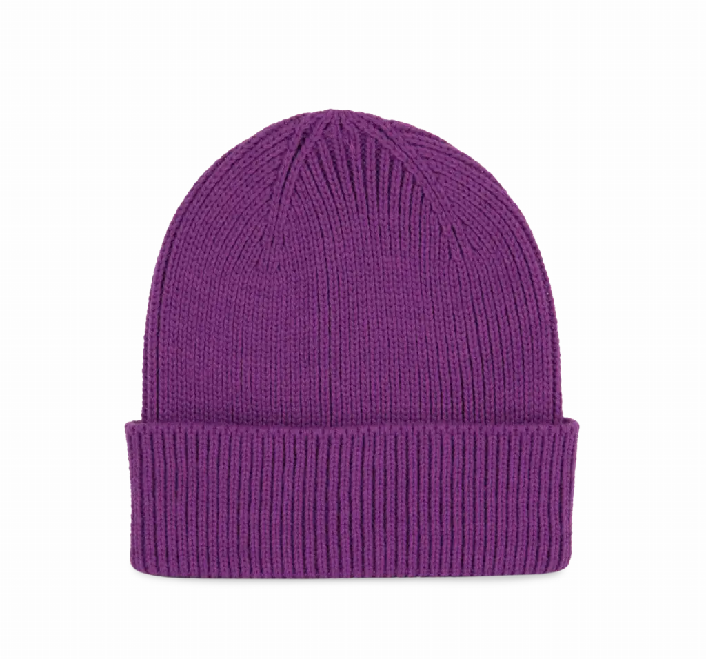 Geribde muts met omslag, mauve — productfoto 8