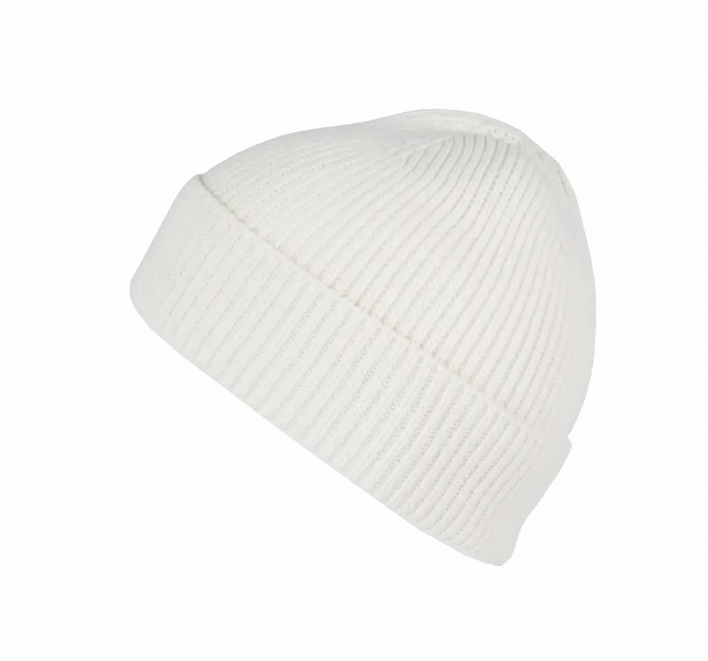 Geribde muts met omslag, off white — productfoto 8