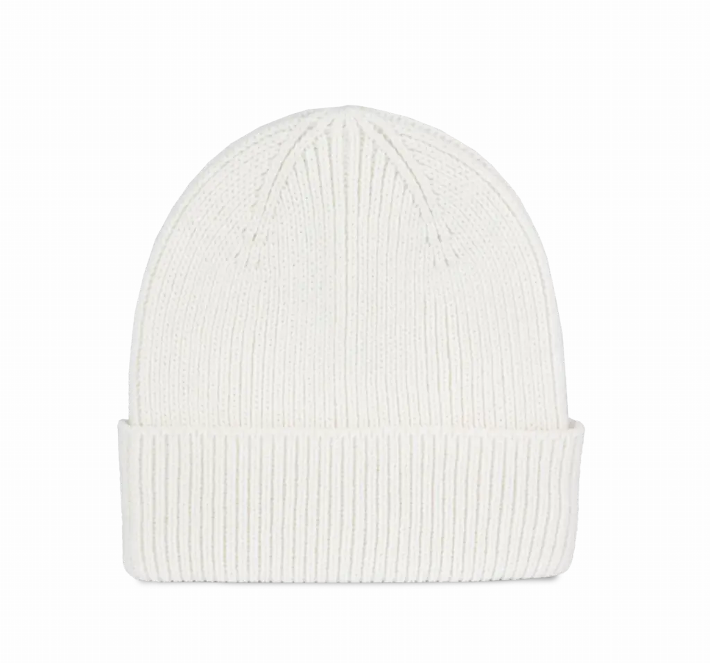 Geribde muts met omslag, off white — productfoto 9
