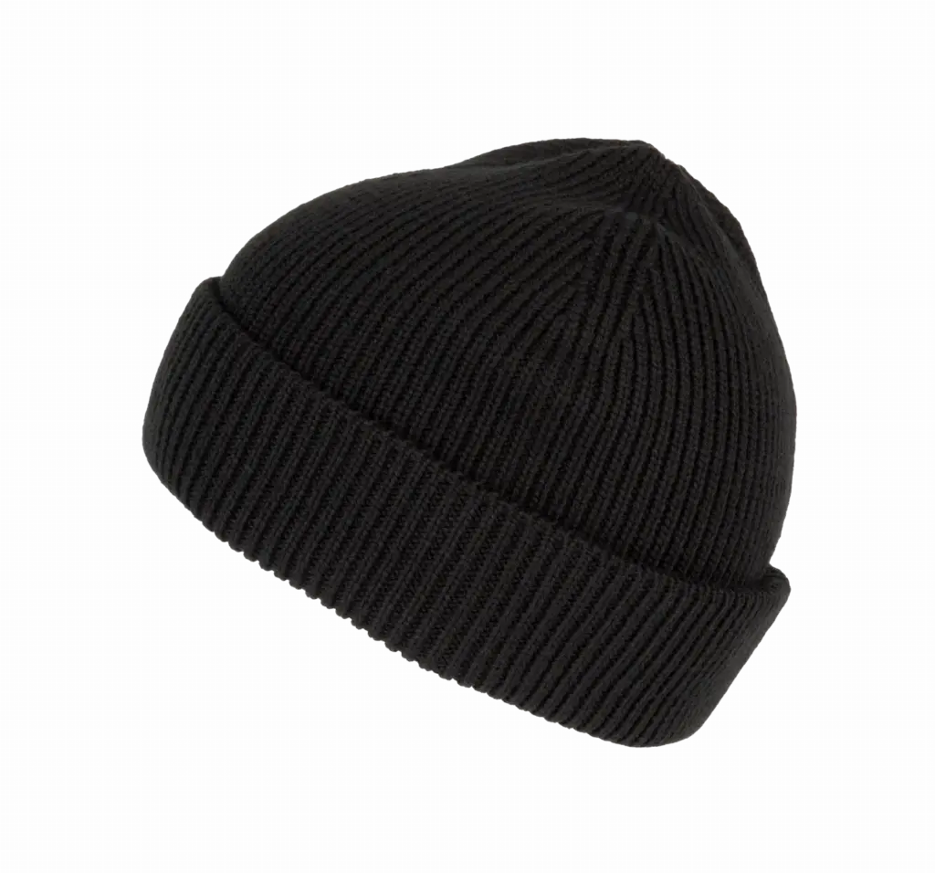 Geribde muts met dubbele omslag, black — productfoto 6