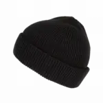 Geribde muts met dubbele omslag, black — productfoto 6