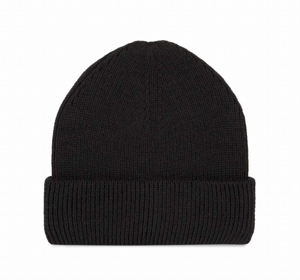 Geribde muts met dubbele omslag, black — productfoto 7