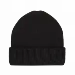 Geribde muts met dubbele omslag, black — productfoto 7