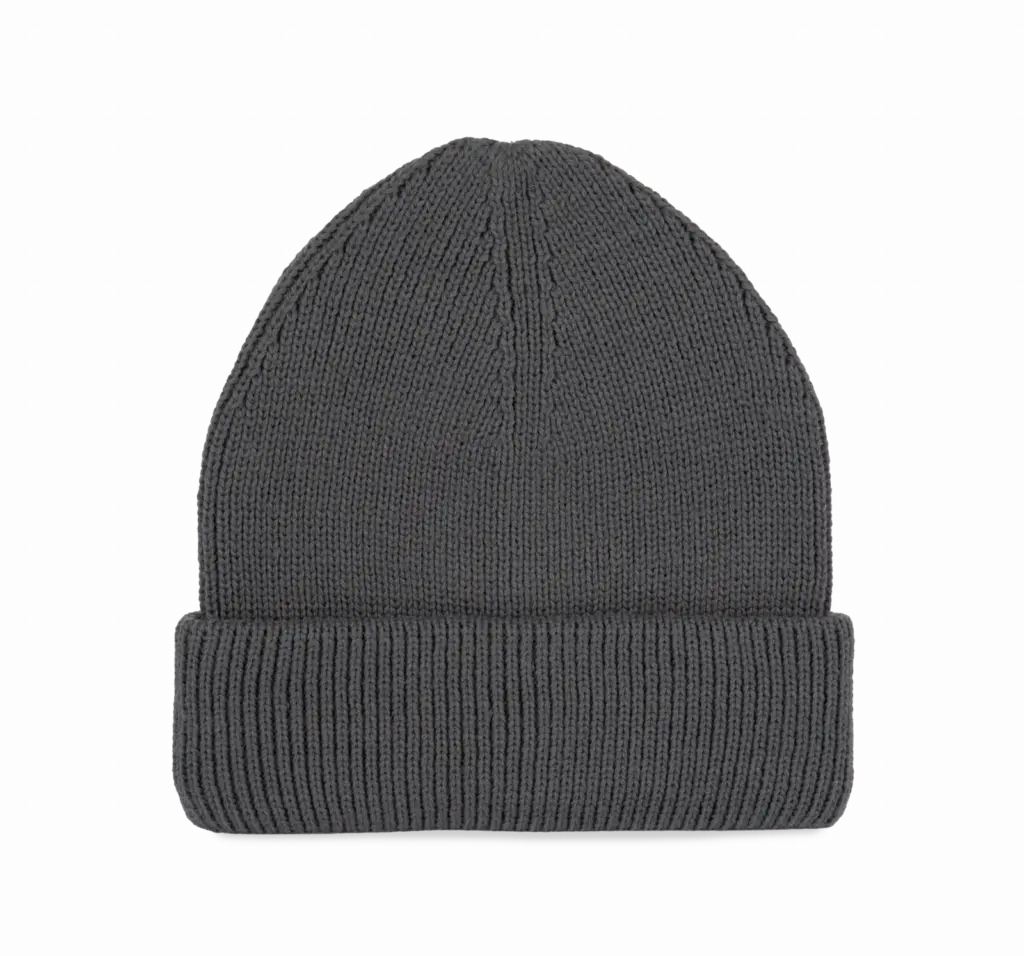 Geribde muts met dubbele omslag, cement grey — productfoto 8