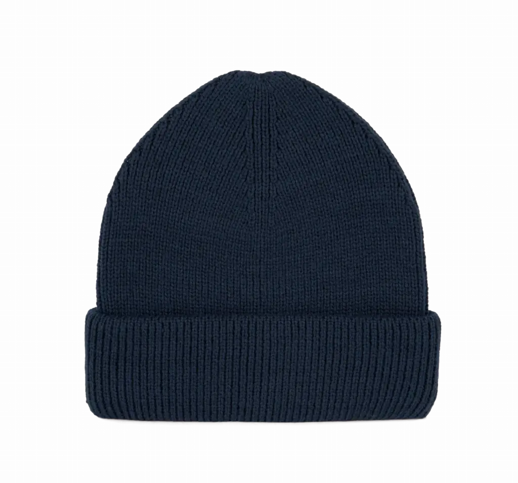 Geribde muts met dubbele omslag, twilight blue — productfoto 9