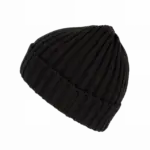 Dubbel geribde muts met omslag, black — productfoto 6