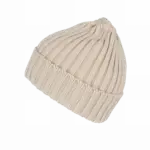 Dubbel geribde muts met omslag, light sand — productfoto 8