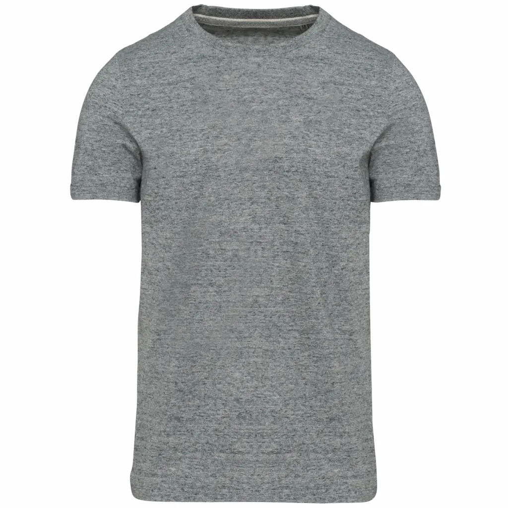 Vintage heren-T-shirt met korte mouwen, slub grey heather — productfoto 7