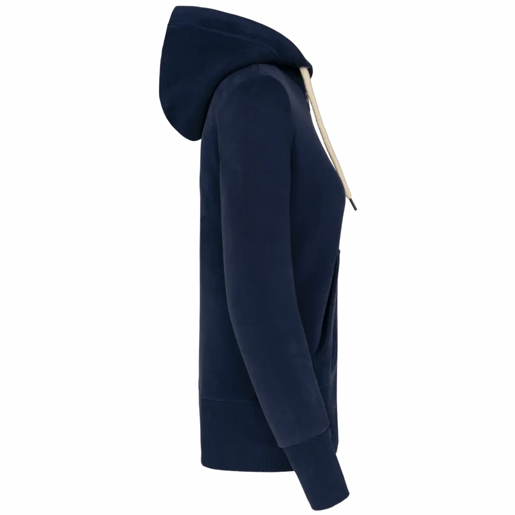 PS_KV2307-S_VINTAGENAVY - Hidalgo-werbeartikel Vintage damessweater met rits en capuchon, vintage navy — productfoto 2