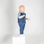 LW750_2026 - Hidalgo-werbeartikel Jeansjasje met capuchon voor kinderen — productfoto 2