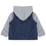 PS_LW750-B_BLUE-HEATHERGREY - Hidalgo-werbeartikel Jeansjasje met capuchon voor kinderen, blue / heather grey — productfoto 3