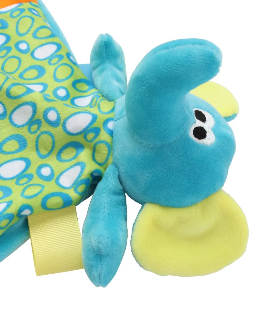 Veelkleurig plat knuffeldoekje olifant, multicolour — productfoto 3