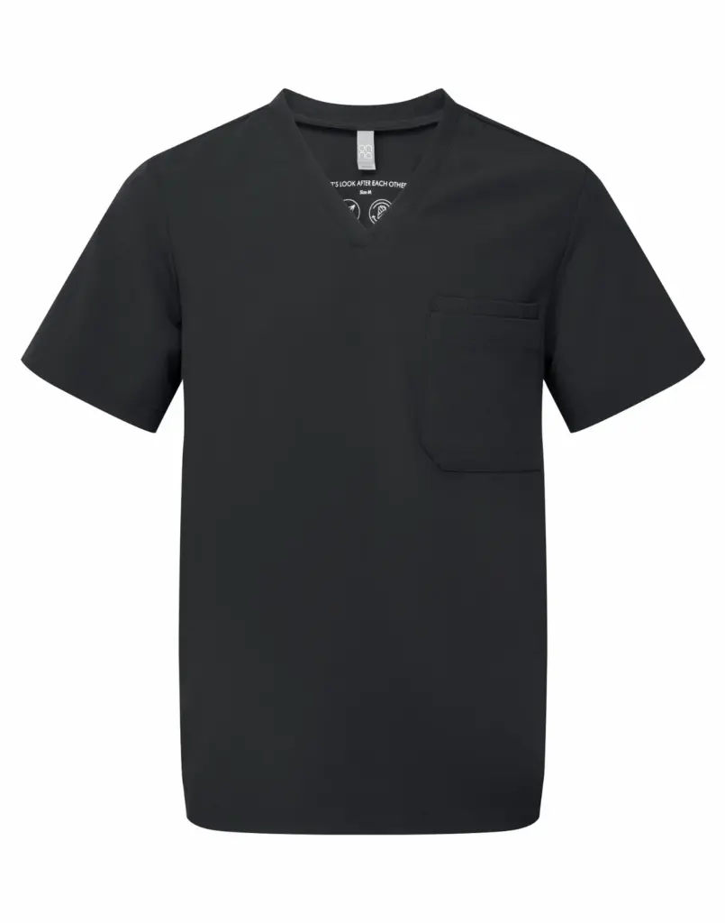 PS_NN200_BLACK - Hidalgo-werbeartikel Stretch tuniek met korte mouwen voor heren, black — productfoto 3