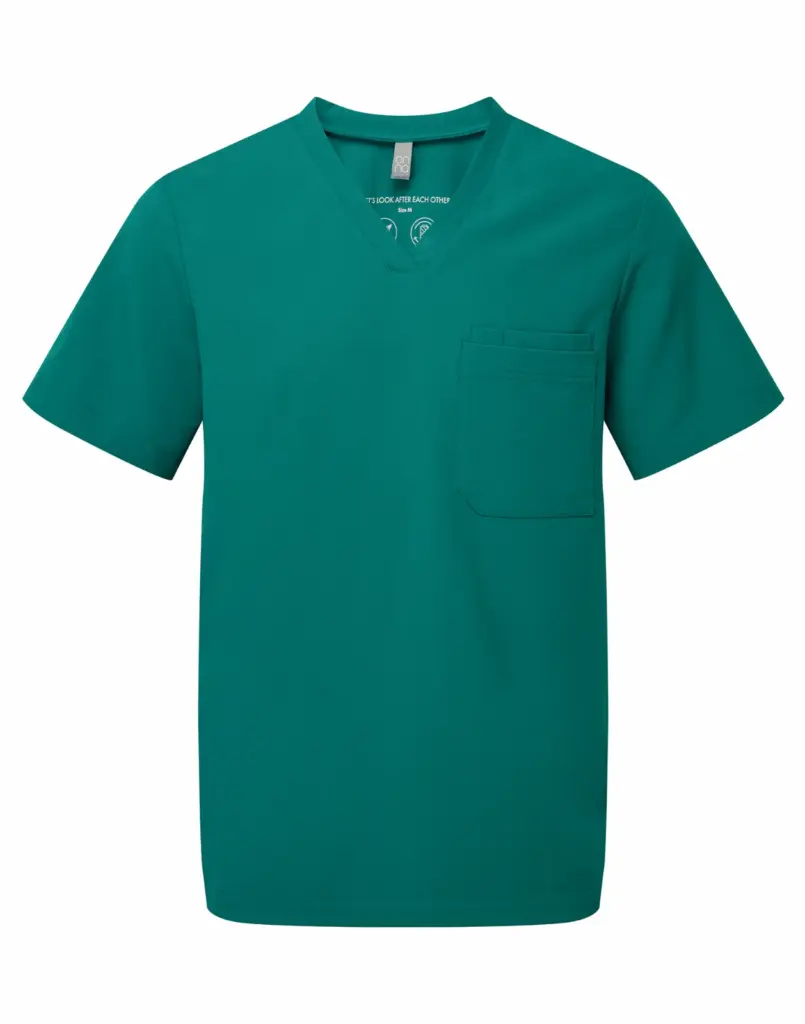 PS_NN200_CLEANGREEN - Hidalgo-werbeartikel Stretch tuniek met korte mouwen voor heren, clean green — productfoto 5