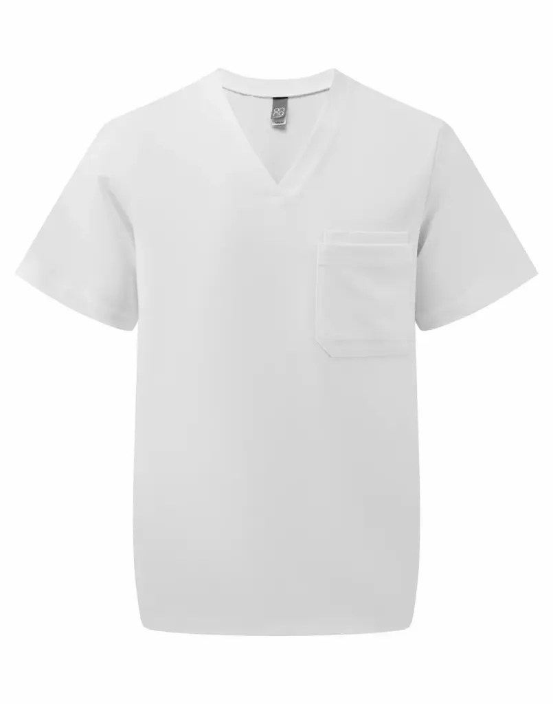 PS_NN200_VITALWHITE - Hidalgo-werbeartikel Stretch tuniek met korte mouwen voor heren, vital white — productfoto 8