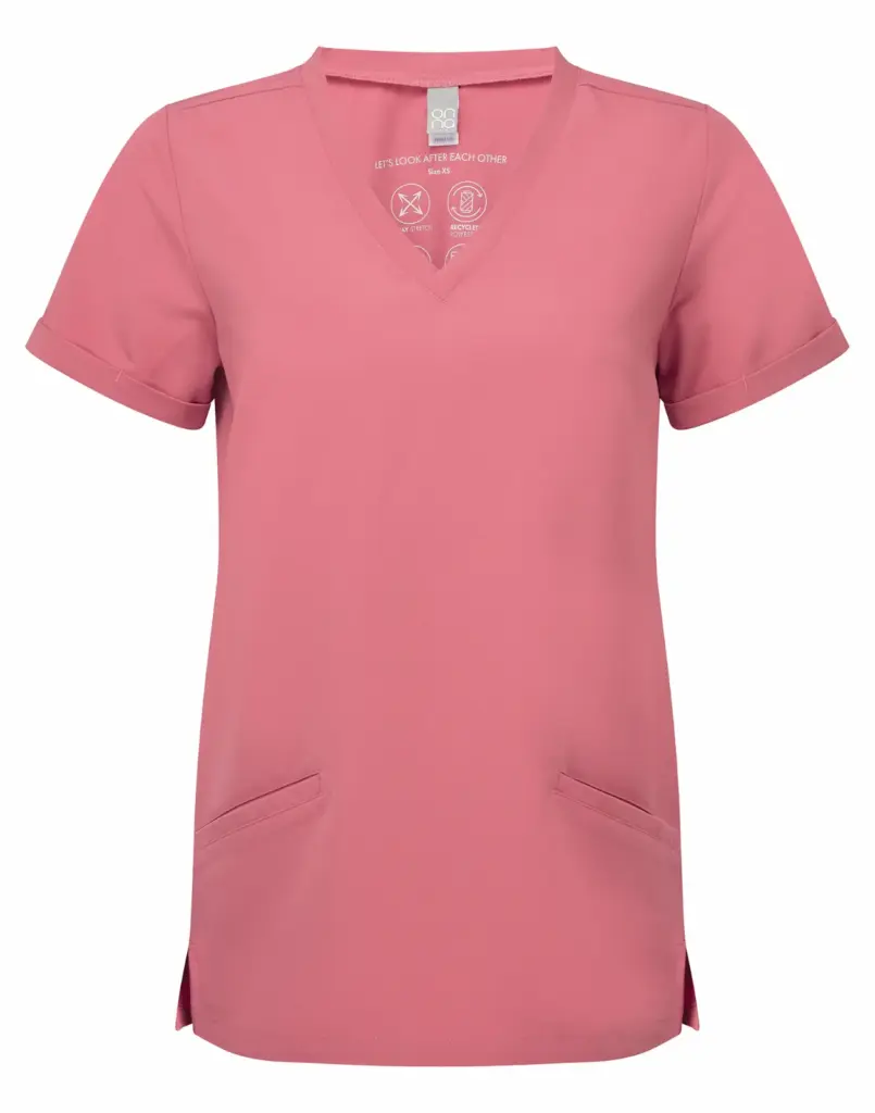 Stretch tuniek met korte mouwen voor dames, calm pink — productfoto 4