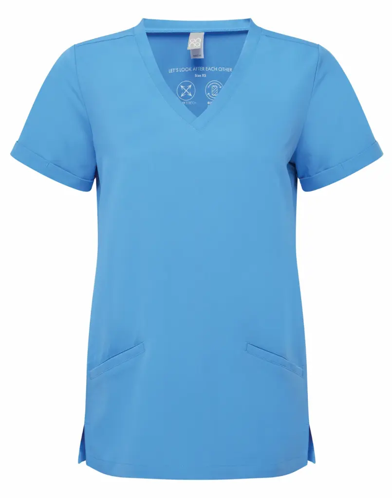 Stretch tuniek met korte mouwen voor dames, ceil blue — productfoto 10