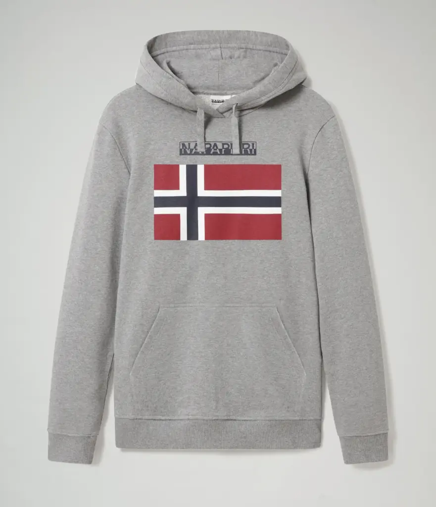 Bellyn H sweater met capuchon, medium grey melange — productfoto 2