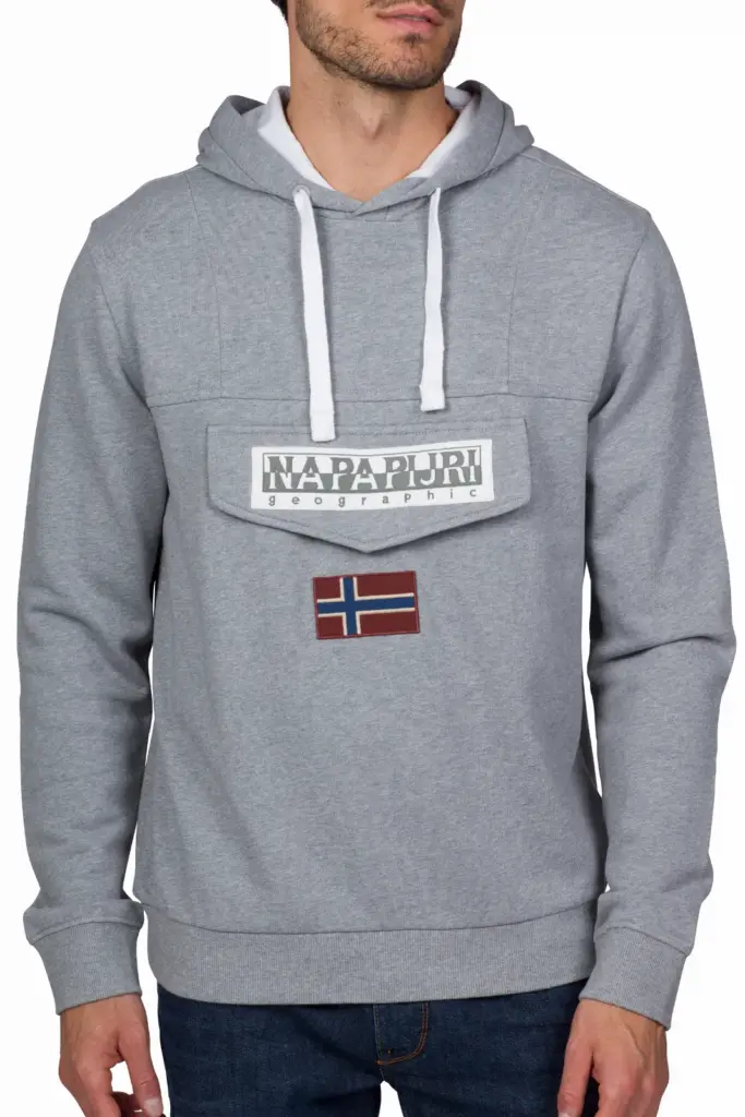 Burgee SUM 3 sweater met capuchon, medium grey melange — productfoto 5
