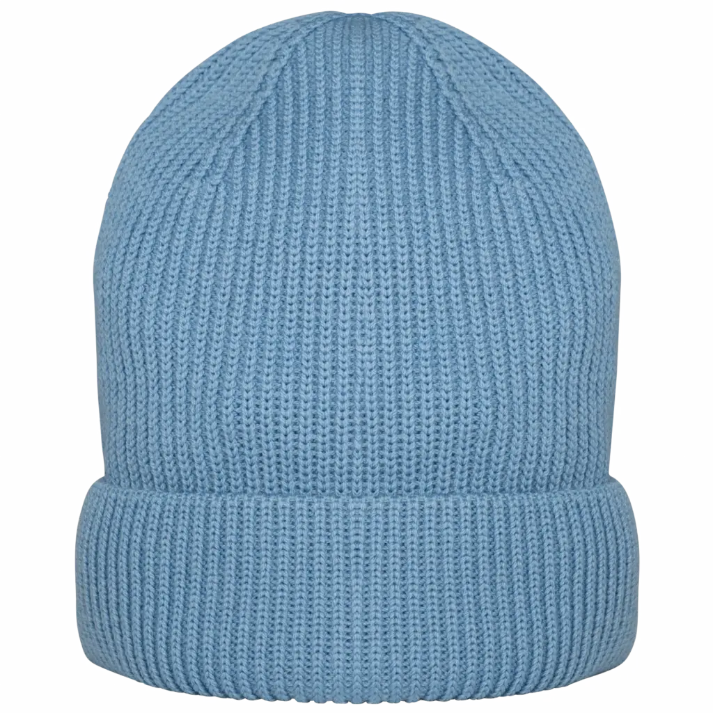 Ecologische uniseks muts van merinoswol, cool blue — productfoto 3