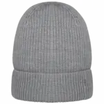 Ecologische uniseks muts van merinoswol, moon grey heather — productfoto 5