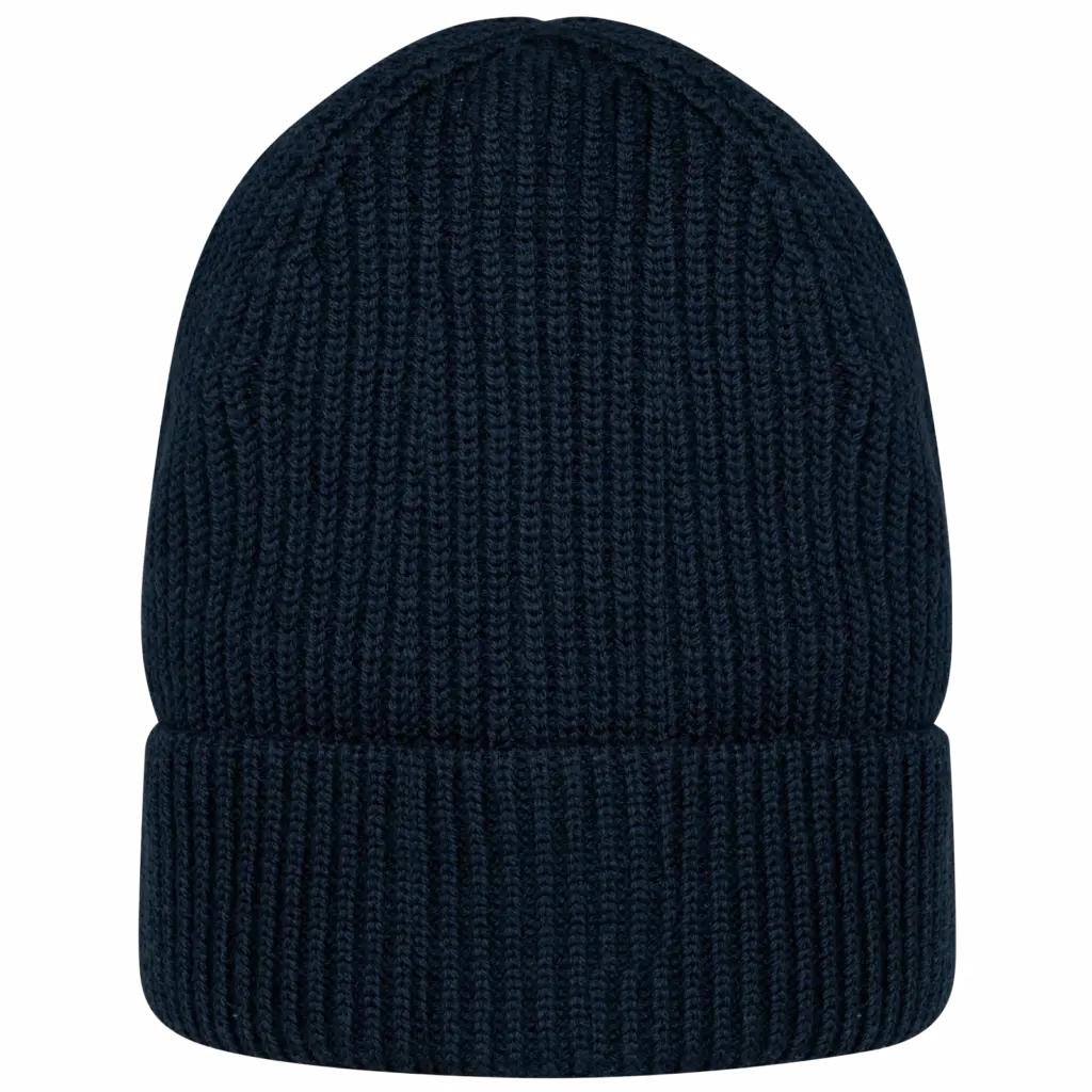 Ecologische uniseks muts van merinoswol, navy blue — productfoto 6