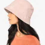 Ecologische uniseks bucket hat in badstof — productfoto 3