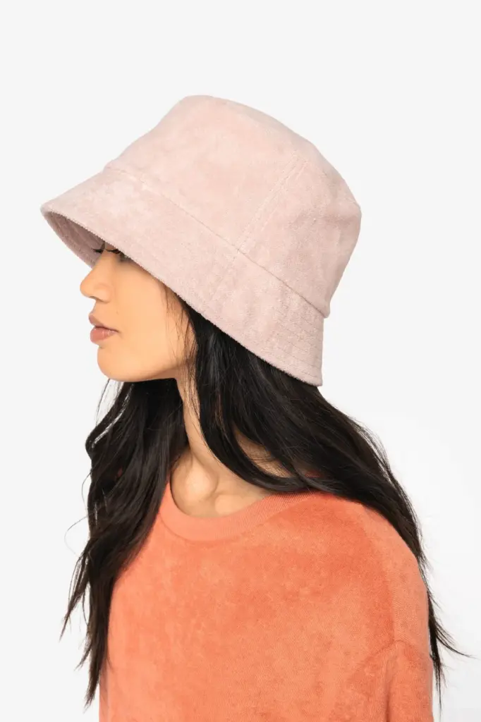 Ecologische uniseks bucket hat in badstof — productfoto 3