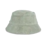 Ecologische uniseks bucket hat in badstof, almond green — productfoto 5