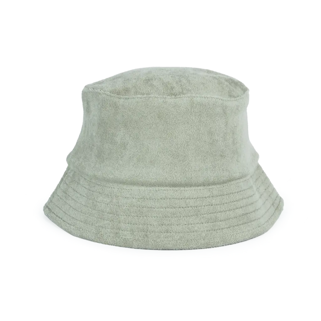 Ecologische uniseks bucket hat in badstof, almond green — productfoto 6